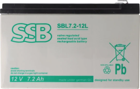 Akumuliatorius (AGM) SSB SBL (7.2Ah, 12V, F2, VRLA)