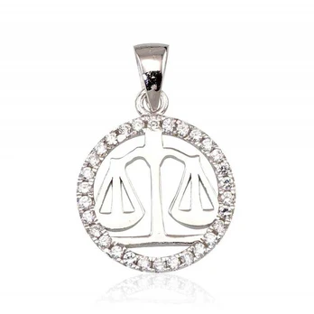 Sidabrinis pakabukas Zodiakas. Metalas: Sidabras. Praba: 925°. Akmuo: Cirkonai