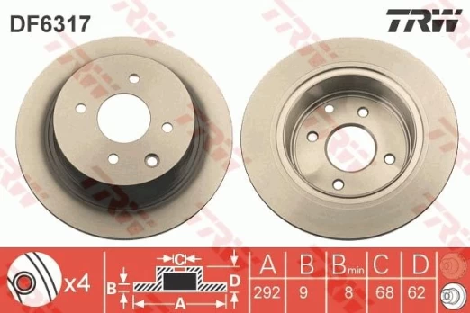 TRW DF6317 Brake Disc