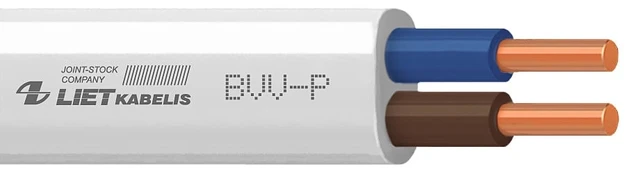 Kabelis Lietkabelis BVV-P, Eca, 500 V, 200 m, 2 x 2.5 mm²