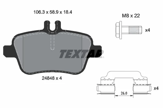 TEXTAR 2484805 Brake pad set