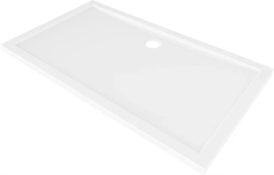 Mexen Flow stačiakampis Slim dušo padėklas 160 x 100 cm baltas blizgus