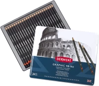 Derwent - Graphic Pencil Set, 24 Tin kaina