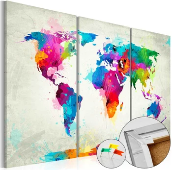 Artgeist Kamštinis paveikslas - Colourful Expression [Cork Map]