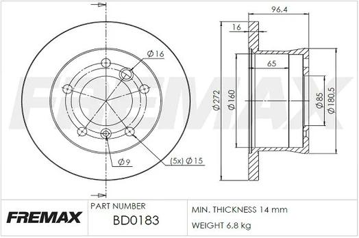 Stabdžių diskas FREMAX BD-0183