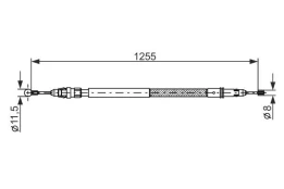 Trosas, stovėjimo stabdys BOSCH 1 987 482 235 kaina