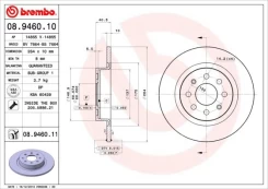 Stabdžių diskas BREMBO 08.9460.11 kaina
