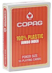 Copag 2 Corner Jumbo index žaidimo kortos (raudonos)