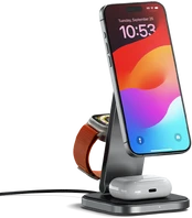 Satechi 3-in-1 Foldable Qi2 Charging Stand kaina