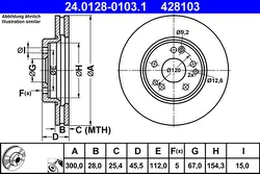 ATE 24.0128-0103.1 Brake Disc kaina
