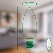 LED lemputė žvakė E14 4W skaidri 3000K 840 lm EEK A 2er