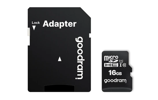 GOODRAM Memory MicroSD Card - 16GB su adapteriu UHS I CLASS 10 100MB/s