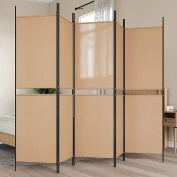 5-Panelis kambario skydas Smėlio 250 x 180 cm Audinys