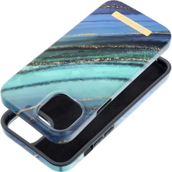 FORCELL F-PROTECT Mirage case compatible with MagSafe for IPHONE 15 Plus jade marble