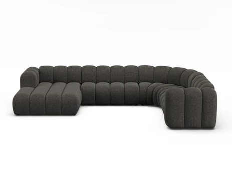 Modular Panoramic Right Corner Sofa, "Lupine", 6 Seats, 370x280x70, Dark Grey
