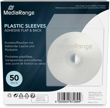MediaRange Kuststofftaschen m. klebender Lasche, 50er-Pack
