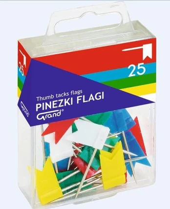 Grand "PINEZKI FLAGI" vėliavėlės su segtukais, 25 vnt.