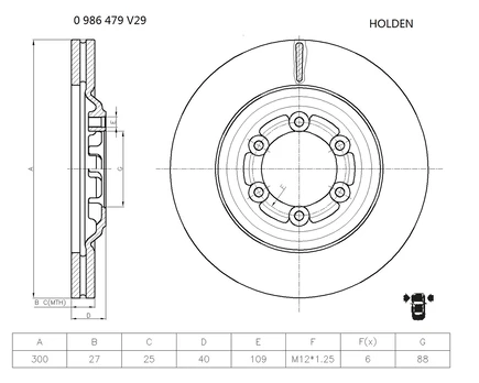 Stabdžių diskas BOSCH 0986479V29