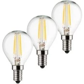 LED lašelinė lempa E14 4W 2700K Žibalinis siūlas, 3 vnt
