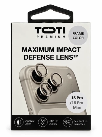 TOTI PREMIUM Anti-broken Lens protector for iPhone 18 Pro / 18 Pro Max Sidabrinis
