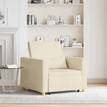 3-in-1 vienvietis sofa-lova kremine spalva