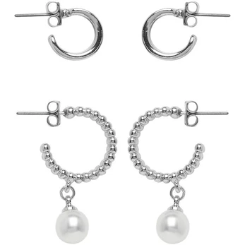 Auskarai moterims, Sidabrinė, PCMENI 2-PACK EARRING