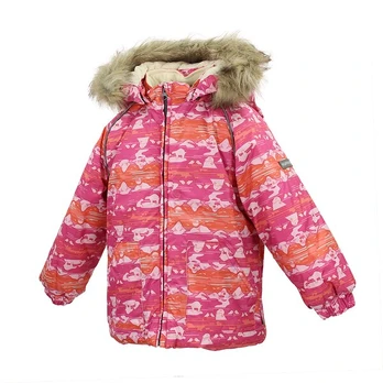 Huppa Vaikų žieminė striukė VIRGO, fuchsia bear pattern