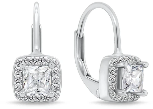 Brilio Silver Elegant sidabrinis earrings with clear zircons EA1274W