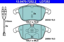 ATE 13.0470-7252.2 Brake pad set