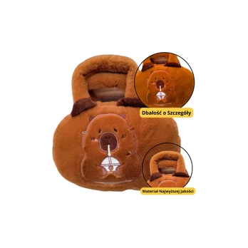 Lean Toys Capybara Plush Bag with Cup Brown 20cm