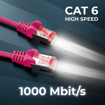 Deleycon Cat6 S-ftp/pimf tinklo kabelis, 25m, dviguba apsauga, violetinis