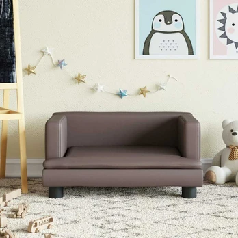 Vaikiška sofa, rudos spalvos, 60x40x30cm, dirbtinė oda