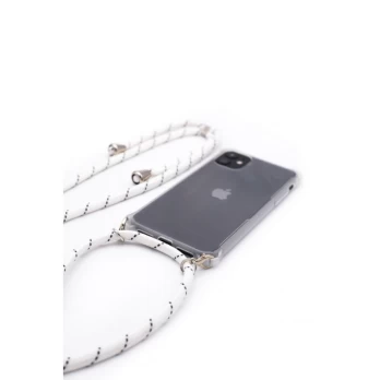 Evelatus iPhone 11 Pro Max dėklas su virve White Stripes Apple Transparent