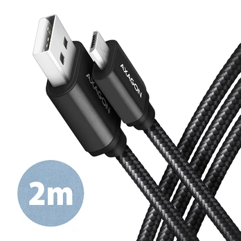 Kabelis Axagon USB A, USB Type C, 2 m, juoda