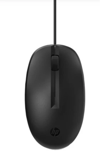 HP 125 USB Wired Mouse, Sanitizable - Black | 265A9UT
