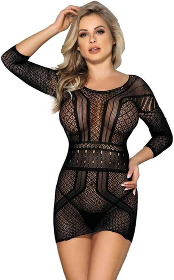 Subblime Dresses SUBBLIME - 951931 SHORT FISHNET DRESS WITH BARE BACK ONE SIZE