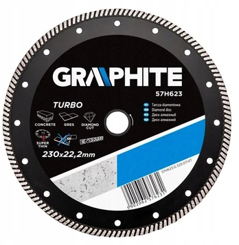 Graphite Deimantinis diskas 230 x 22.2 mm, turbo super plonas 57h623
