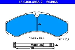 ATE 13.0460-4966.2 Brake pad set