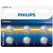 PHILIPS CR2032P6/01B Minicells Baterija, Lithium (6pcs) kaina