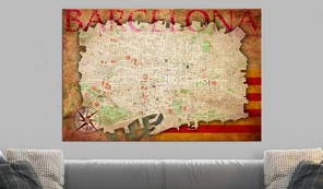 Artgeist Kamštinis paveikslas - Map of Barcelona [Cork Map] kaina
