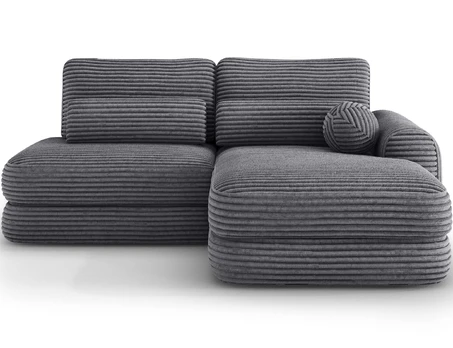 Ripeli Corner Sofa Bed with Storage, Grey Velvet, Right-Hand Facing, Modern, Gray