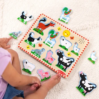 MELISSA & DOUG Farm Animals Sound Puzzle - 8 Pieces