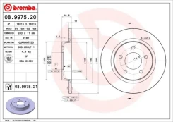Stabdžių diskas BREMBO 08.9975.21 kaina