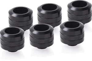 Alphacool Eiszapfen Pro Anschluss 16mm Hardtube Fitting G1/4, 6-Pack - chrome
