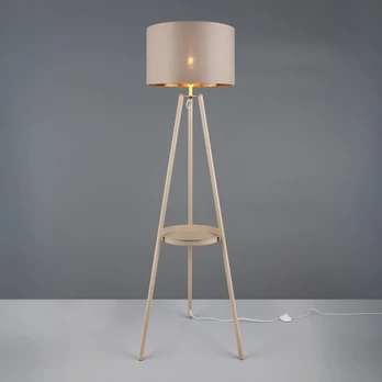 Stovinis šviestuvas „Colette“, smėlio spalvos, trikojo, metalinis, audinio, E27