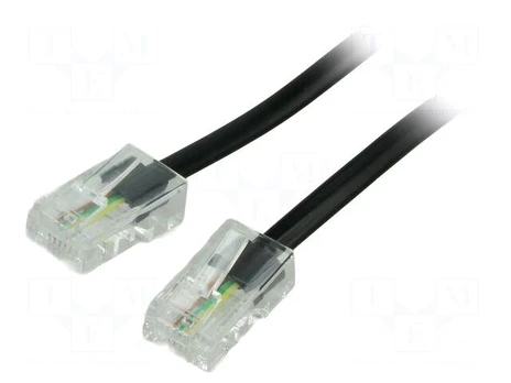 Cable: telephone | RJ45 plug,both sides | 3m | black | Insulation: PVC
