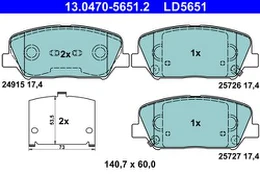 ATE 13.0470-5651.2 Brake pad set