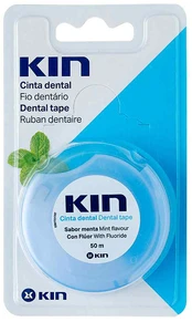 KIN DENTAL TAPE su fluoru #mint 50 ml kaina