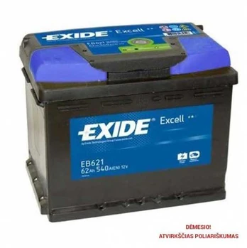 Akumuliatorius EXIDE 62 Ah 540 A EN 12V