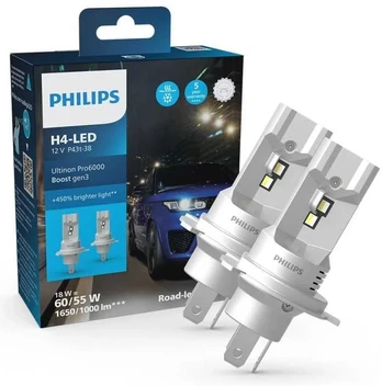 LED lemputės H4 Philips Ultinon Pro6000 +450% Boost gen 3